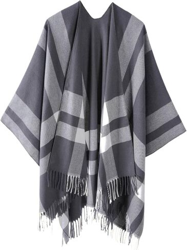 Mommy Jennie Women's Shawl Wraps Open Front Poncho Sweater Cape Cardigan with Tassel Winter Travel Scarf in Saudi Arabia