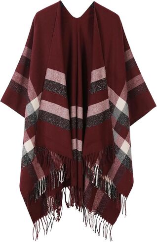 Mommy Jennie Women's Shawl Wraps Open Front Poncho Sweater Cape Cardigan with Tassel Winter Travel Scarf in Saudi Arabia