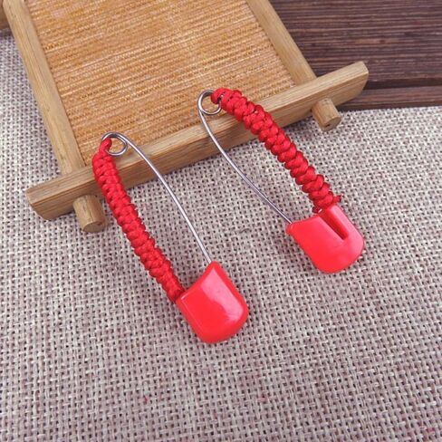 Angoily Safety Pins, 10pcs Safety Brooches Handmade Red Cloth for Boy Girl Smooth Design Easy to Use for Diapers and Clothing and Secure Fasteners, Cute Kids Clothes Newborn Essentials, Red Decorative in Saudi Arabia
