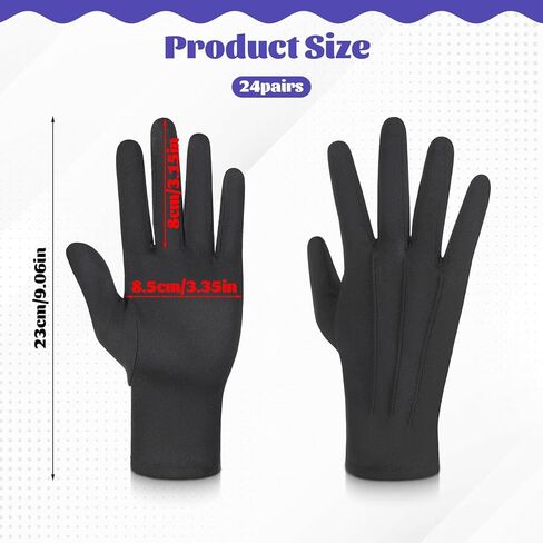 24 Pairs Black Uniform Costume Gloves for Women Men Nylon Cotton Gloves for Formal Tuxedo Honor Guard Parade in Saudi Arabia