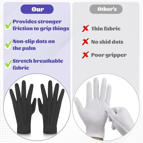 24 Pairs Black Uniform Costume Gloves for Women Men Nylon Cotton Gloves for Formal Tuxedo Honor Guard Parade in Saudi Arabia