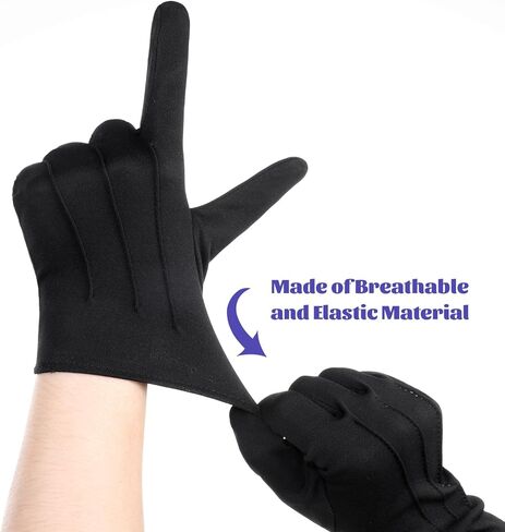 24 Pairs Black Uniform Costume Gloves for Women Men Nylon Cotton Gloves for Formal Tuxedo Honor Guard Parade in Saudi Arabia