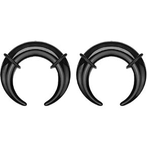 Luxe Modz Black Acrylic Pincher Tapers Septum Ring 00G 10mm Buffalo Septum Expander Stretching Nose Ear Lobe Piercing Jewelry in Kuwait