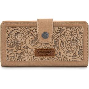 Montana West X Wrangler Large Womens Wallet Western Tooling Flower Wallets, Card Cases & Money Organizers Bifold Card Cash Phone Wallet Ladies Female Travel Clutch Wallets with RFID Lining in Kuwait