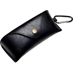 حافظة نظارات Rayjee المحمولة من جلد البولي يوريثان مع مشبك حلقة تسلق، حامل نظارات شمسية ذو هيكل ناعم مع بطانة من الجلد السويدي، حافظة واقية لنظارات السفر الرجعية للرجال والنساء in Kuwait