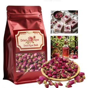 Premium Dried Rose, Edible Dried Rose Herbal-Teas Big Buds 400+ Bulk for Coffee/Cocktail & Cake Garnish/Resin Crafts/Beauty & Bath/Candle Soap Making Potpourris in Saudi Arabia