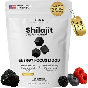 Himalayan Shilajit Gummies with Ashwagandha – Pure 7-in-1 Formula with 75% Fulvic Acid & 92+ Minerals – for Men & Women, Energy, Focus & Stress Support – 60 Sugar-Free, Non-GMO Gummies in Saudi Arabia