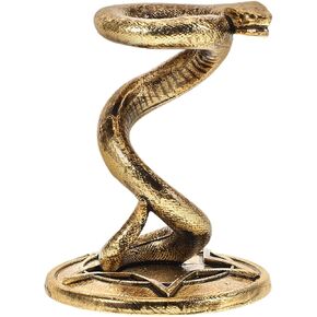 حامل كريستال على شكل ثعبان معدني 52 جرام، حامل عرض زخرفي فريد من نوعه لصخور البلورات والعقيق الكاكي الأنيق in Kuwait