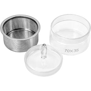 Watch Oil Parts Washing Jar 7cm x 3.5cm Watch Repair Cleaner Tool with Stainless Steel Mesh Strainer, Glass Cleaning Container for Maintenance & Modification, Lid Easy to Maintain in Kuwait