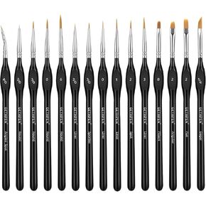 Dry Brush Miniature Painting,Dry Brush Set,5 Sizes Hobby Detail Paint Brush Set,Acrylic Paint Brushes for Tabletop & Wargames,40k,Citadel,Scale Model,DND Miniatures,Watercolor Oil Painting in Kuwait