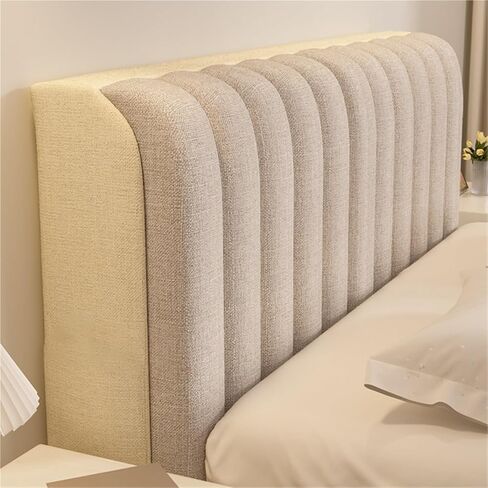 Cotton Linen Bed Headboard Cover for Full Queen Cal King Size,Quilted Headboard Slipcover with Elastic Bottom,Thicken Headboard Padding Protector Cover,for Bedroom Decoration in Saudi Arabia