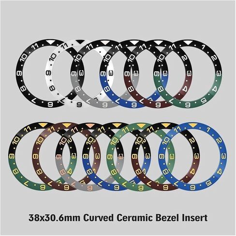 38 مم 1-12 GMT إطار سيراميك منحني - 38x30.6 مم مناسب لحافظة الساعة NH35 NH36، 40 مم GMT Sub Style Watch Mod قطعة بديلة لمنشئي الأعمال اليدوية in Kuwait