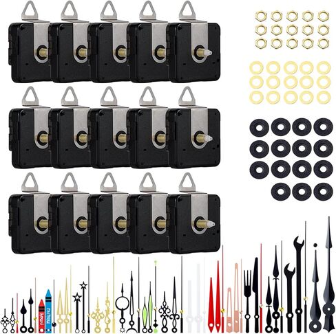 طقم استبدال آلية الساعة 15 قطعة من EMOON مع 16 قطعة من الأيدي، طقم محرك صامت يعمل بالبطارية لإصلاح الاستبدال بنفسك، ساعة مخصصة (طول الخيط 3/4 بوصة) in Kuwait