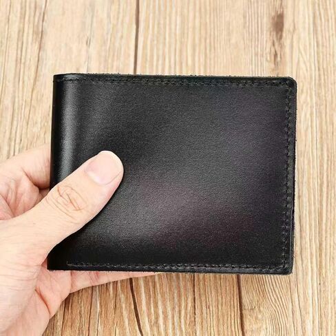 Slim Wallet for Men, Minimalist Small Thin Money Clip Card Holder (black) in Saudi Arabia