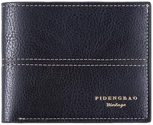 Slim Wallet for Men, Leather RFID Blocking Front Pocket Wallet, Minimalist Small Thin Money Clip Card Holder (Black) in Saudi Arabia