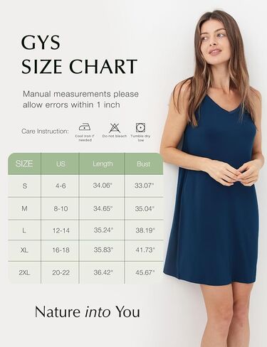 قميص نوم نسائي من GYS Bamboo Viscose كامل الانزلاق قابل للتعديل وحزام سباغيتي ناعم in Kuwait