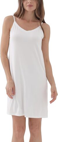 قميص نوم نسائي من GYS Bamboo Viscose كامل الانزلاق قابل للتعديل وحزام سباغيتي ناعم in Kuwait