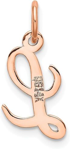 Jewels By Lux 14k Rose Gold Small Script Letter Initial Charm in Kuwait