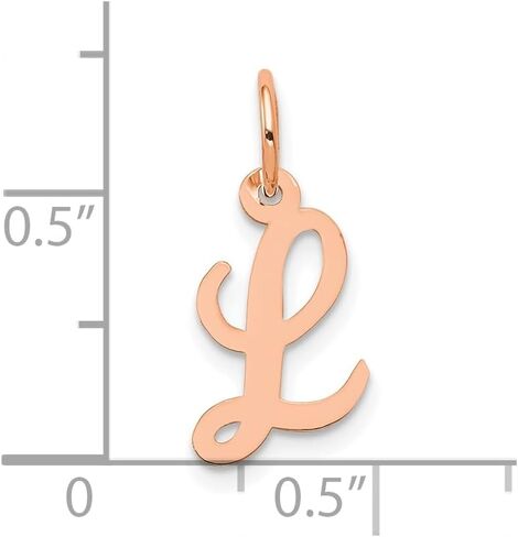 Jewels By Lux 14k Rose Gold Small Script Letter Initial Charm in Kuwait