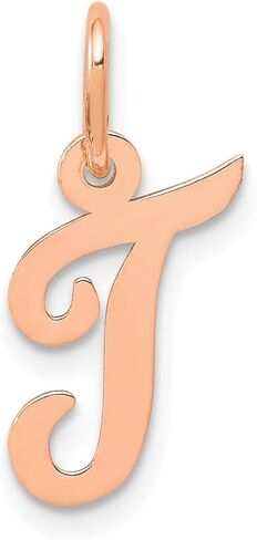 Jewels By Lux 14k Rose Gold Small Script Letter Initial Charm in Kuwait