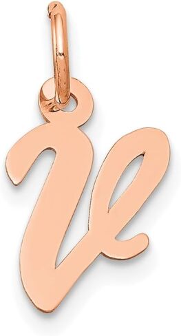 Jewels By Lux 14k Rose Gold Small Script Letter Initial Charm in Kuwait