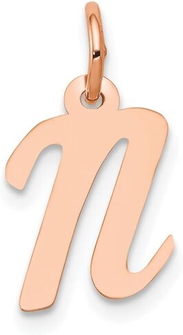 Jewels By Lux 14k Rose Gold Small Script Letter Initial Charm in Kuwait