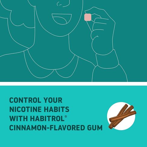 Habitrol Nicotine Gum - 2 mg, Cinnamon Flavor, 150 Count - Reduces Cravings & Helps Quit Smoking in Saudi Arabia