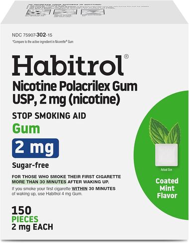 Habitrol Nicotine Gum - 2 mg, Cinnamon Flavor, 150 Count - Reduces Cravings & Helps Quit Smoking in Saudi Arabia