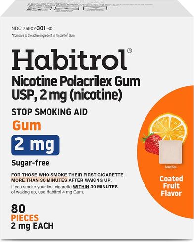 Habitrol Nicotine Gum - 2 mg, Cinnamon Flavor, 150 Count - Reduces Cravings & Helps Quit Smoking in Saudi Arabia
