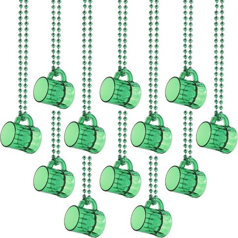 Joyin 12 pcs St Patricks قلادة شامروك ، قلادة حبة على شكل البرسيم الأخضر مع قلادة لصالح الحفلات في عيد القديس باتريك ، تفضل إكسسوارات الملابس ، مجوهرات leprechaun البلاستيكية الأيرلندية in Saudi Arabia