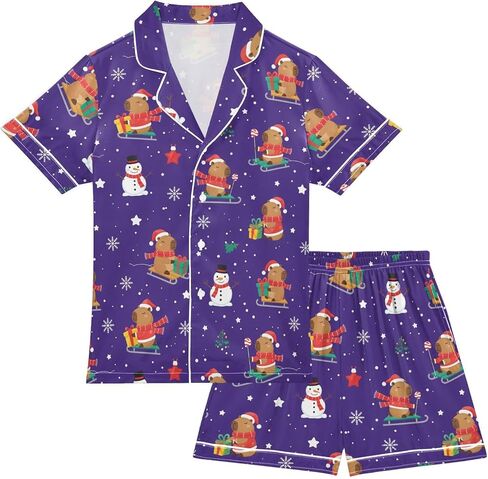 Halloween Ghost Pajamas Sets Cute Red Summer Satin Clasic Shorts Set for Nightwears in Saudi Arabia
