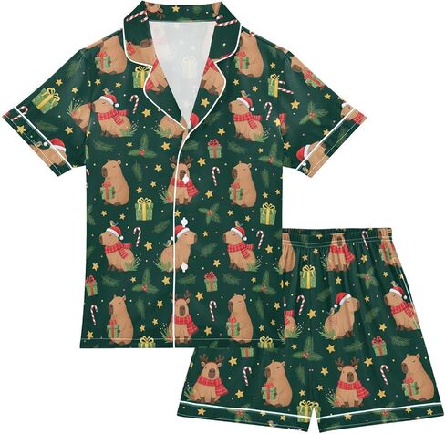 Halloween Ghost Pajamas Sets Cute Red Summer Satin Clasic Shorts Set for Nightwears in Saudi Arabia