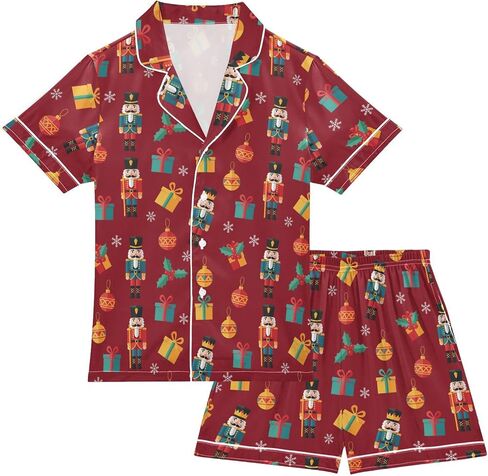Halloween Ghost Pajamas Sets Cute Red Summer Satin Clasic Shorts Set for Nightwears in Saudi Arabia