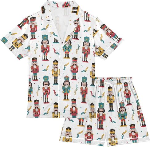 Halloween Ghost Pajamas Sets Cute Red Summer Satin Clasic Shorts Set for Nightwears in Saudi Arabia