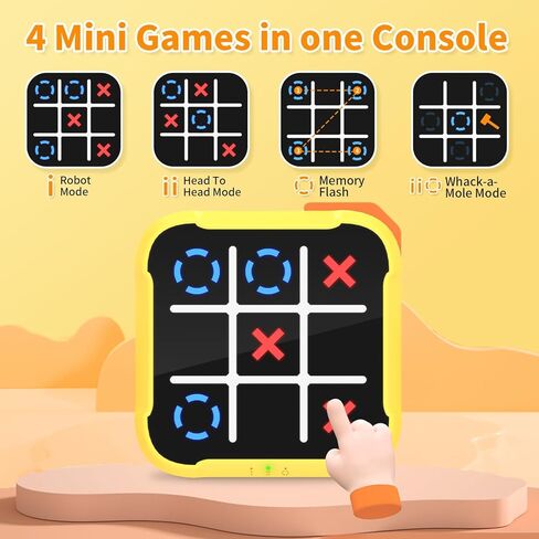 Tic Tac Toe Bolt Game 4-in-1 Handheld Portable Electronic Toy, Educational Board Games Puzzle for Kids and Adults, Perfect for Travel, Road Trips, and Birthday Gifts - Fun Memory Game in Saudi Arabia