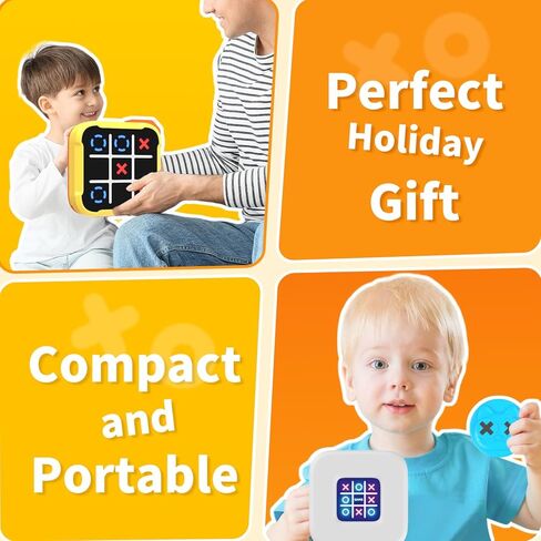 Tic Tac Toe Bolt Game 4-in-1 Handheld Portable Electronic Toy, Educational Board Games Puzzle for Kids and Adults, Perfect for Travel, Road Trips, and Birthday Gifts - Fun Memory Game in Saudi Arabia