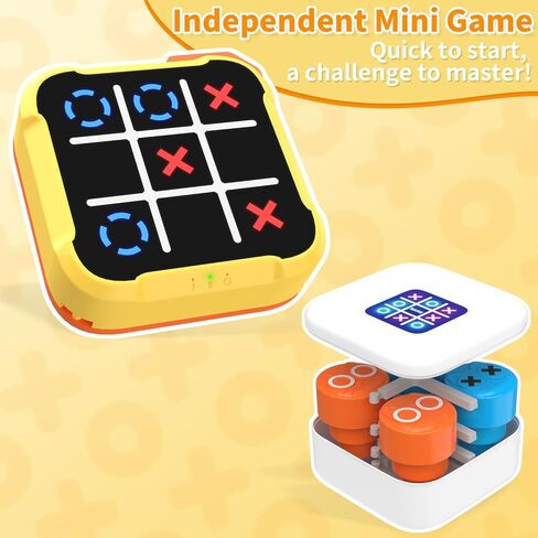 Tic Tac Toe Bolt Game 4-in-1 Handheld Portable Electronic Toy, Educational Board Games Puzzle for Kids and Adults, Perfect for Travel, Road Trips, and Birthday Gifts - Fun Memory Game in Saudi Arabia