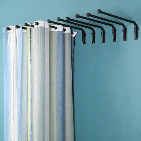 Swing Arm Curtain Rods, Movable Window Curtain Rail Display Stand for Front Door Store Kitchen Bathroom in Saudi Arabia