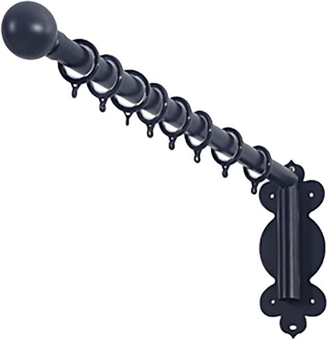Swing Arm Curtain Rods, 180 Curtain Rods, Heavy Duty Swing Arm Curtain Rods, Black Metal in Saudi Arabia