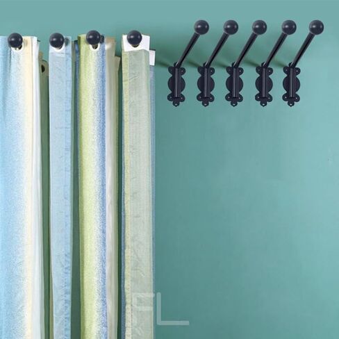 Swing Arm Curtain Rods, 180 Curtain Rods, Heavy Duty Swing Arm Curtain Rods, Black Metal in Saudi Arabia