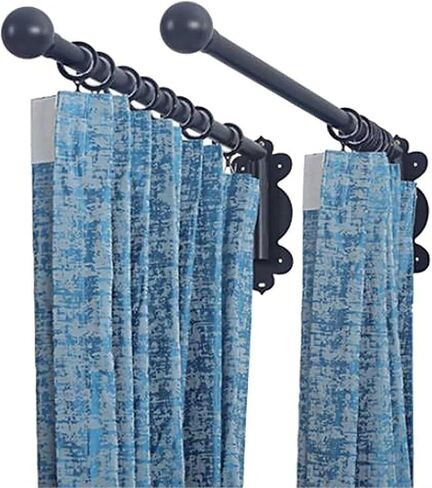 Swing Arm Curtain Rods, 180 Curtain Rods, Heavy Duty Swing Arm Curtain Rods, Black Metal in Saudi Arabia