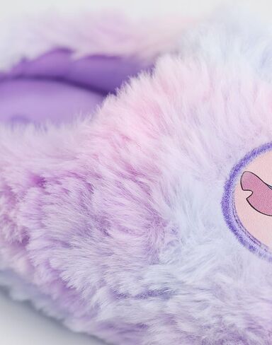 Disney Lilo & Stitch Girls Purple Heart Character Mule Slippers | Fluffy Indoor Slippers for Home in Saudi Arabia
