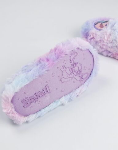 Disney Lilo & Stitch Girls Purple Heart Character Mule Slippers | Fluffy Indoor Slippers for Home in Saudi Arabia