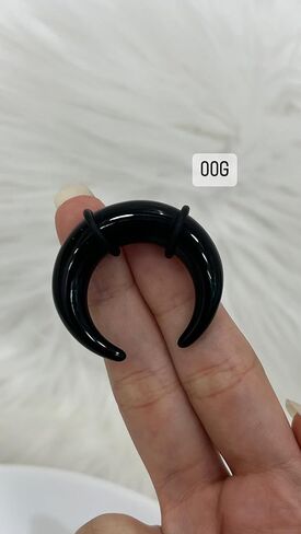 Luxe Modz الأسود الاكريليك Pincher التناقص التدريجي الحاجز الدائري 00 جرام 10 مللي متر الجاموس الحاجز المتوسع تمتد الأنف الأذن الفص ثقب المجوهرات in Saudi Arabia
