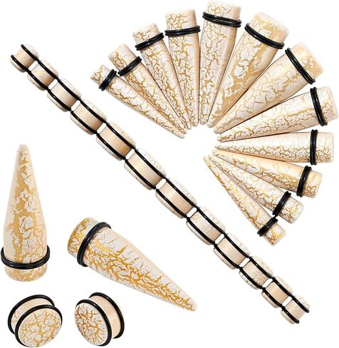 مجموعة أدوات تمديد الأذن 24 قطعة من Longbeauty بتصميم متشقق 00G-13/16 10-20 مم من الأكريليك ومقابس الأذن وموسعات أوزان الأذن ثقب المجوهرات للنساء والرجال in Kuwait