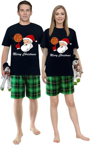 Short Top And Shorts Set Christmas Matching Pajamas Set in Saudi Arabia