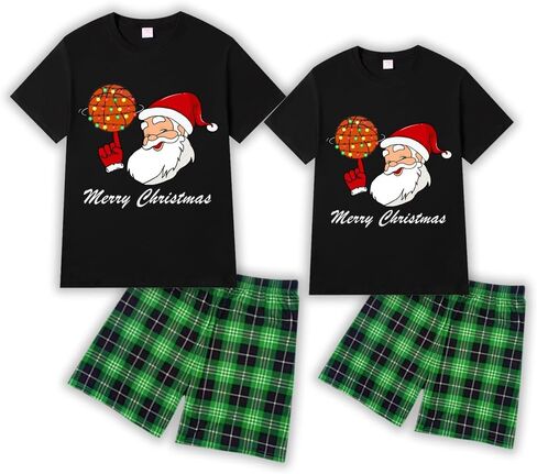 Short Top And Shorts Set Christmas Matching Pajamas Set in Saudi Arabia