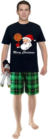 Short Top And Shorts Set Christmas Matching Pajamas Set in Saudi Arabia
