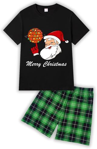 Short Top And Shorts Set Christmas Matching Pajamas Set in Saudi Arabia