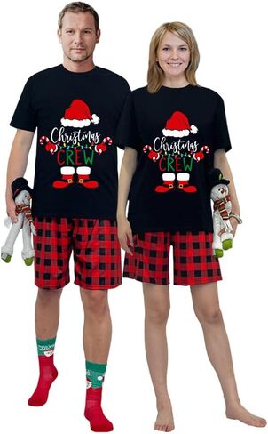 Short Top And Shorts Set Christmas Matching Pajamas Set in Saudi Arabia